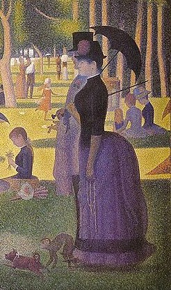 Georges Seurat, La Grande Jatte, particolare della coppia a destra