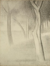 Georges Seurat, studio di alberi, studio per La Grande Jatte