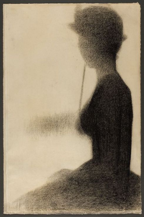 Georges Seurat, studio a matita per donna seduta, per la Grande Jatte